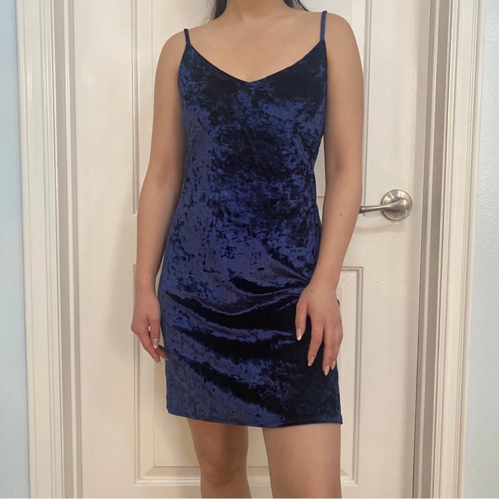 Hollister Blue Velvet Dress